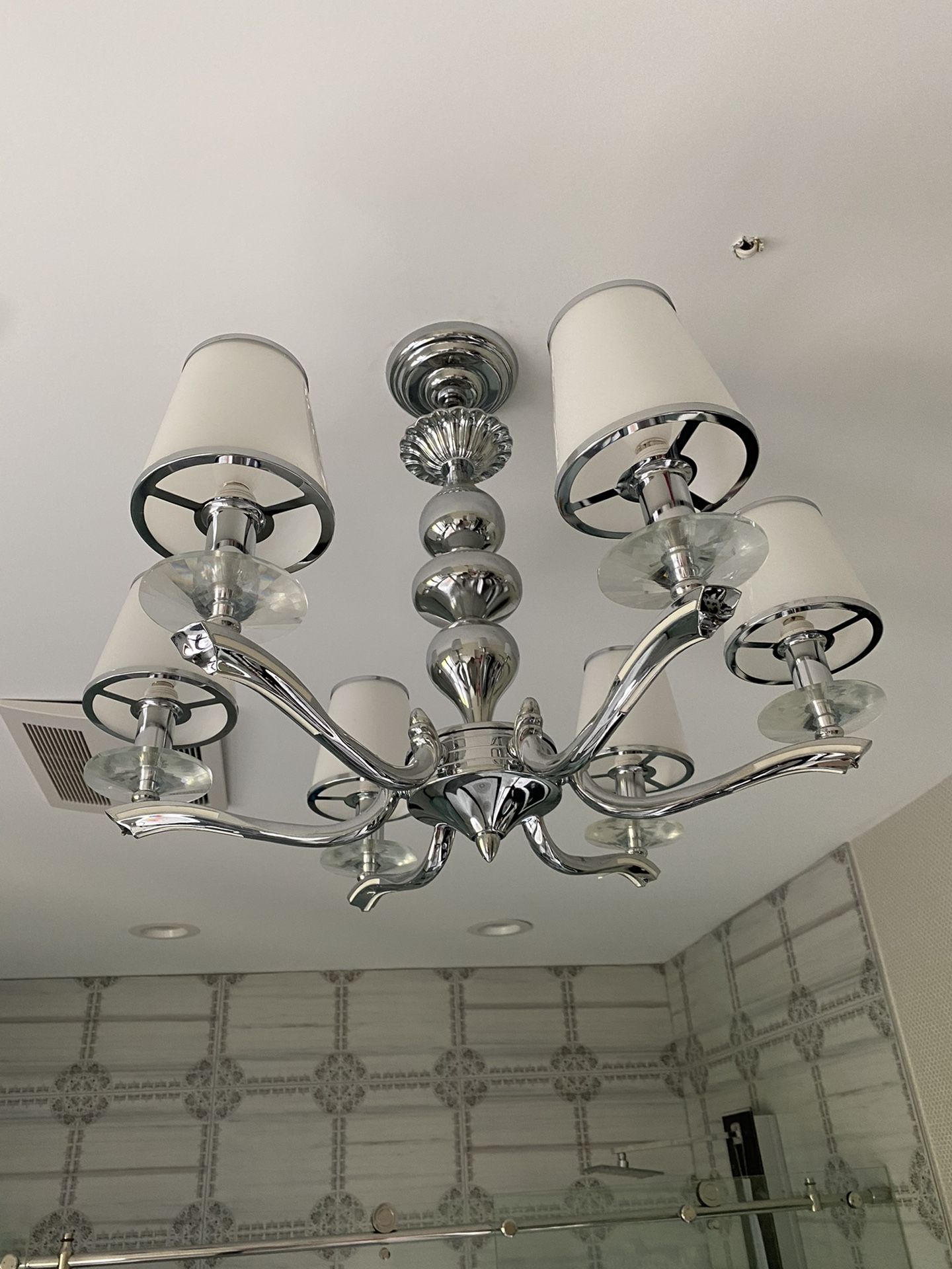 6 light crystal chandelier