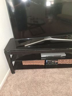 BLACK GLASS MATAL TV CONSOLE Glossy FINISH OPEN SHELVING