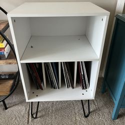 White Mid-Century Record Table