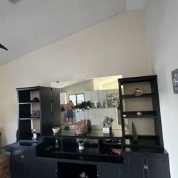 Living Room Furniture with drawers shelf’s and space for tv massive wood 2 diferrent option set up  