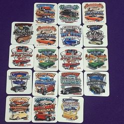 Collection Of 18 GOODGUYS CAR SHOW 🚗  Refrigerator Magnets From Several Years And Locations 2 1/2 Inches Square