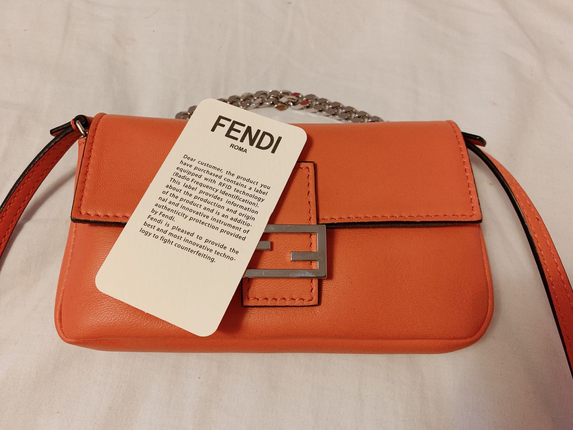 Fendi baguette mini bag orange Authentic