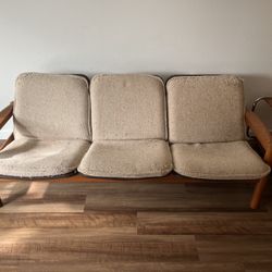 Domino Møbler Danish Teak Sofa – Original 1970s Fabric (3-Seater)
