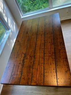 Rustic Counter Height Dining Table | Solid Wood Top | Seats 4-6
