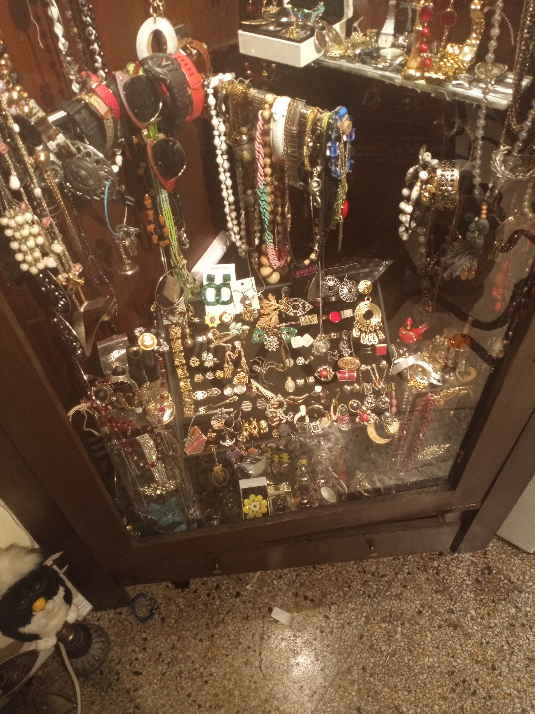 Jewelry cabinet stocked full
