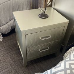 Gray Nightstand And Dresser 