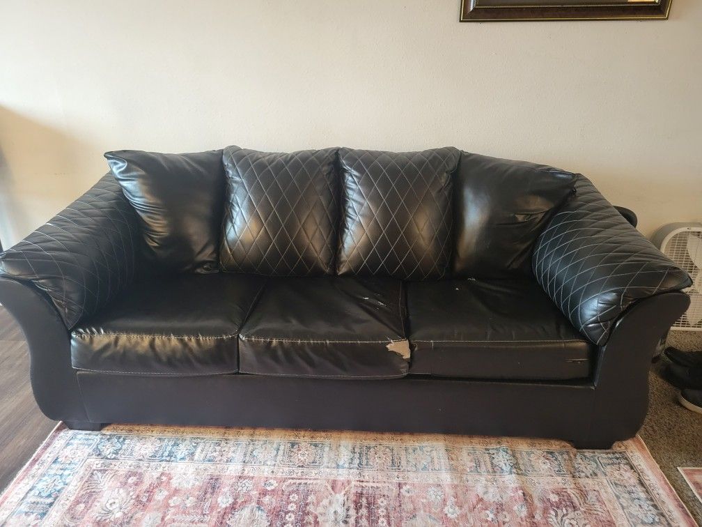 Leather Couch Need Gone