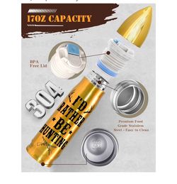 Cool 17 oz Deer Hunting Bullet Tumbler,
