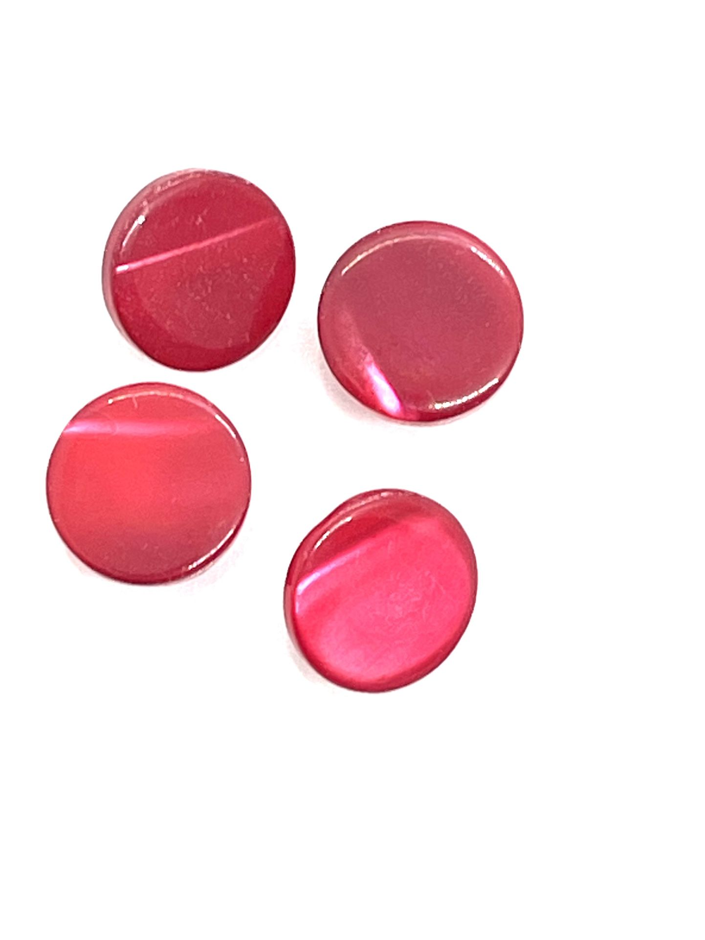 Lot Of 4 11mm Red Mother Of Pearl Buttons