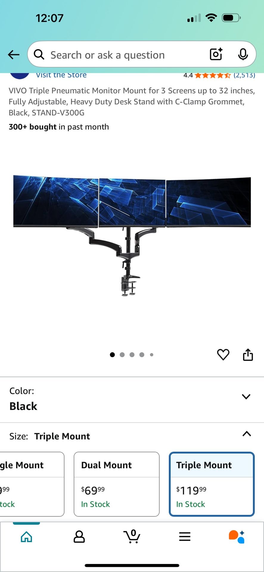 Triple Monitor Desk Mount