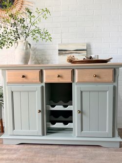 Sage Green Wine/Coffee Bar Cabinet