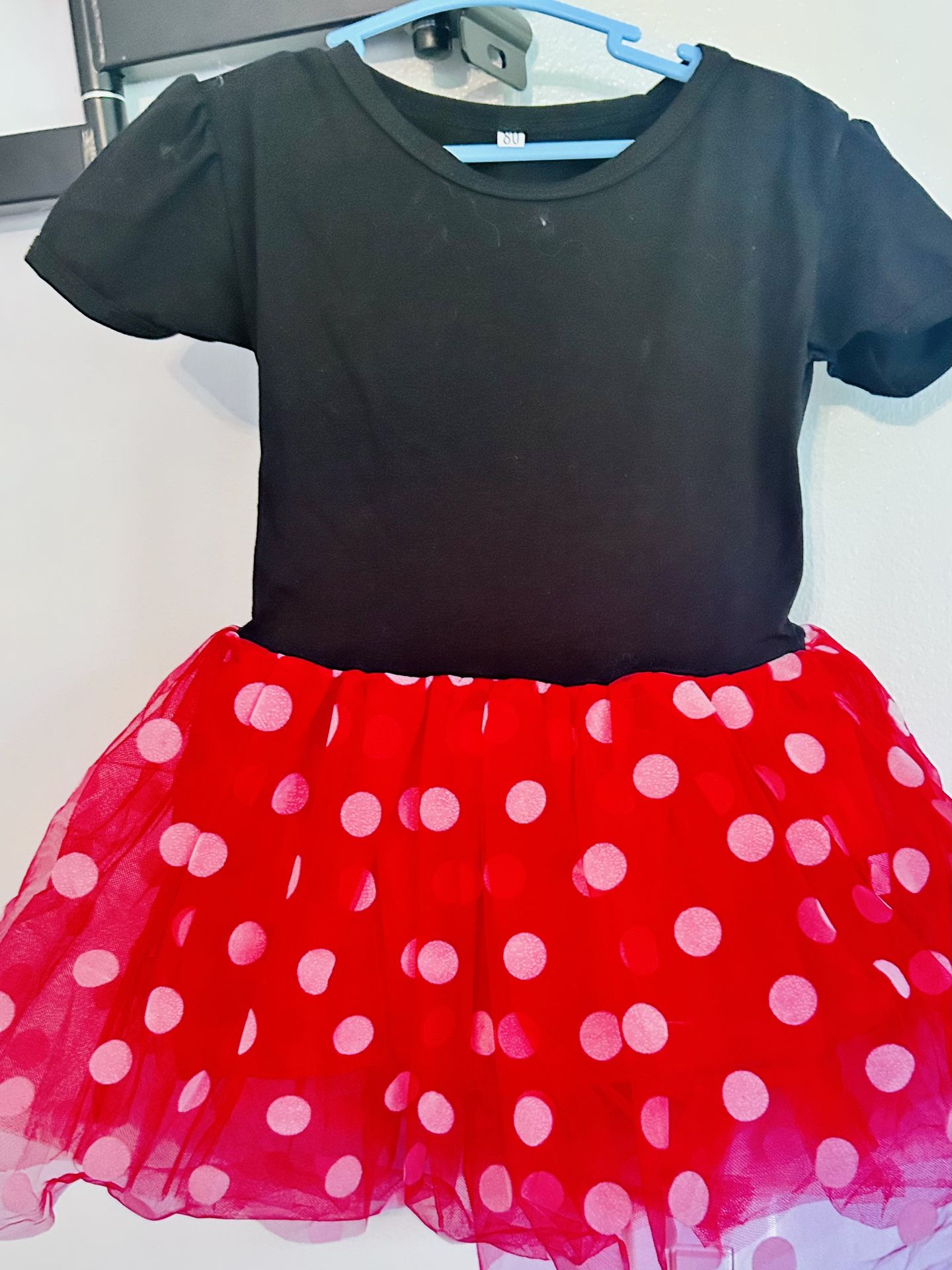 Adorable Minnie Mouse Dress With Matching Headband, Socks & Shoes New Size 12-18 Months 