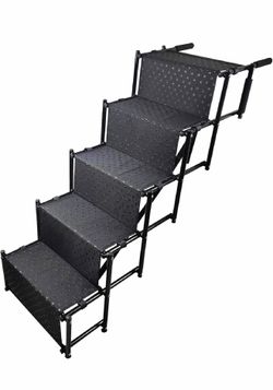 Folding Pet Stairs, 5 Steps, Foldable Car Dog Steps, Pet Stairs, Lightweight with Steps, Dog Stairs, Car Folding Dog Ramp Ideal for Cars, Trucks, SUV,