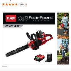Toro Flex-Force 16 in. 60-Volt Max, Cordless Chainsaw, 2.5 Ah Battery and Charger