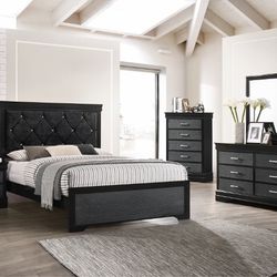 Brand New Queen Black Bedroom Set! As Low As $55 Down With Acima!