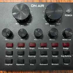 Tzumi ON AIR Black Bluetooth/Wired Audio Jacks Live Broadcast Wave Sound Mixer.