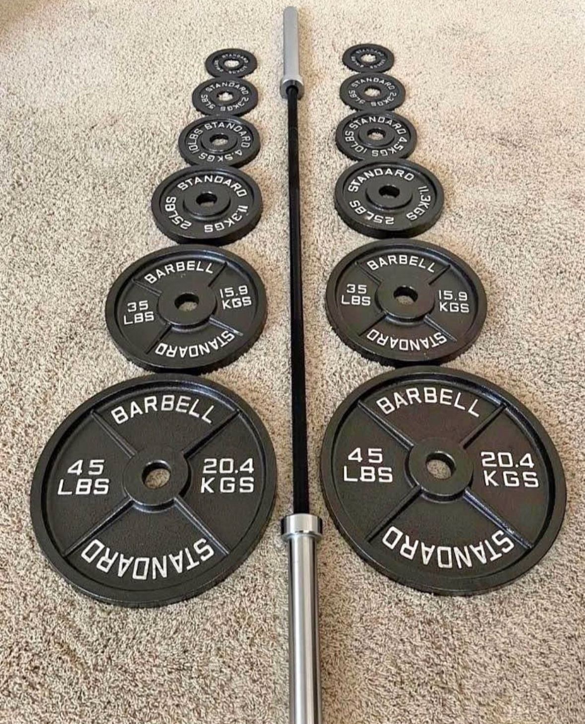 New Cast iron Standard Barbell Weight Plate Set