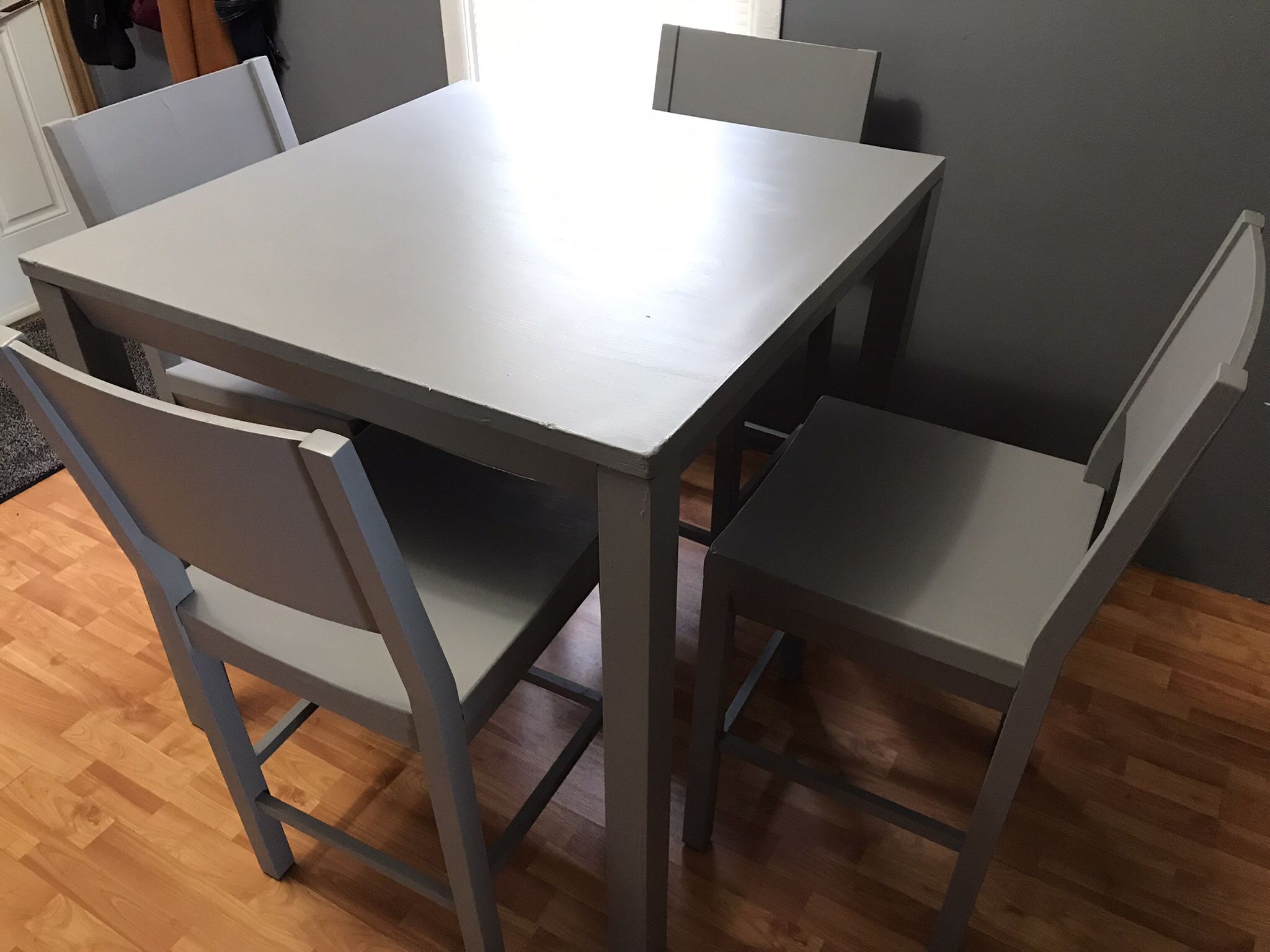 Tall Grey Table And Chairs Set