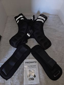 Pece Earth 12 lbs weight Workout Vest &  pair of 2 lbs ankle Weights (Price Is Firm)