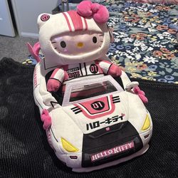 hello kitty race car plush
