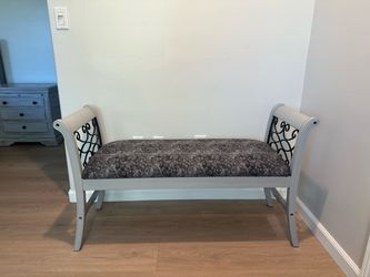Decorative wood and metal bench