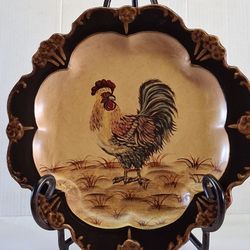 Roosters  Decorative  Plate  12"