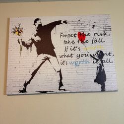 Banksy-Style Graffiti Art Canvas Print