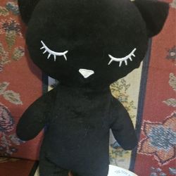 HOLLOWEEN SLEEPING BLACK CAT PLUSH BY THE TOY BARN APROX 13"INCHES