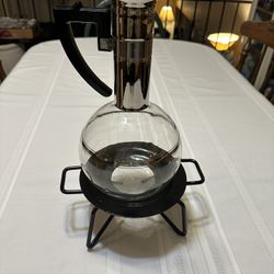 Vintage  Inland Glass Coffee  Carafe  And Stand