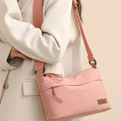 Women's Multifunctional Simple Messenger Bag, Fashionable Casual Messenger Bag, Nylon Zipper Shoulder Bag, Women's Canvas Messenger Bag, Messenger Bag