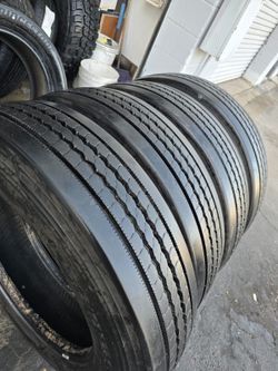 4 used tires 245 75r22.5. 134/131L. Toyo M154 may be 85% tread on $450.00 all 4