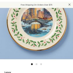 24 Kt Gold Lenox Holiday Plate 