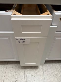 12in Creme kitchen base cabinets