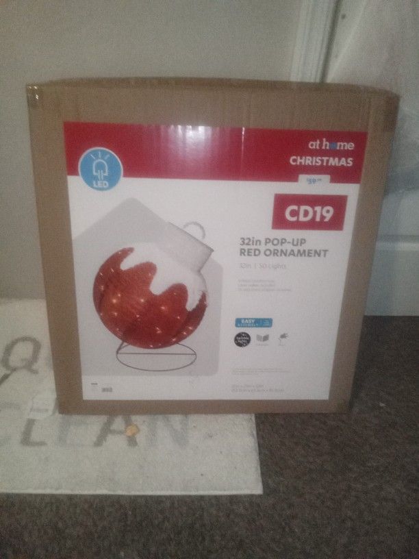 Christmas Decorations 3FT Red Ornament And I Have A 3FT Pink Ornament Also Brand New In Box Never Open Asking $40 Or $65 For Both