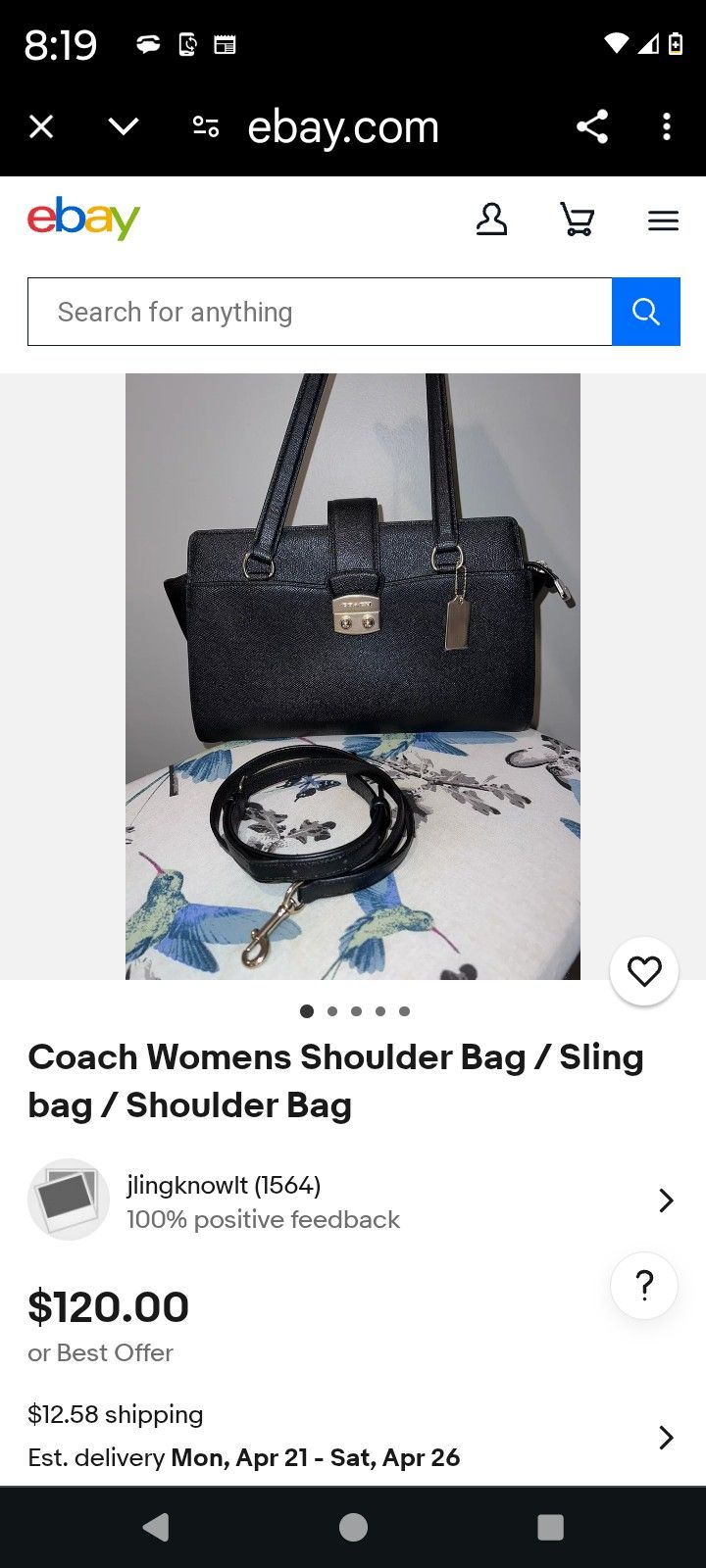 Coach Bag . Brand New Black
