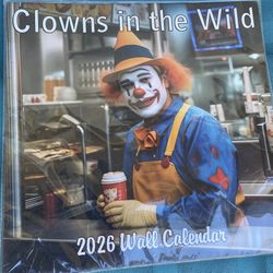 Clowns In The Wild 2026 Wall Calendar 