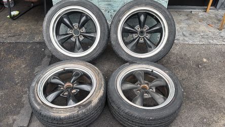 Staggered 17 Inch aluminum wheels 5 On 4.5 Lug pattern Fits Ford, Dodge, And more
