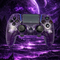 Custom Clear Purple TMR Joystick DualSense Edge Upgraded Controller