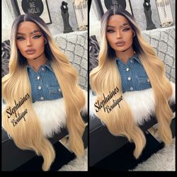 Human Hair Blended Lace Front Wig 