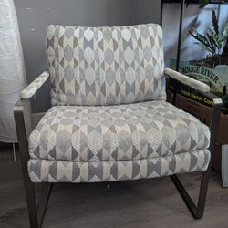 Chrome Lounge Chair Geometric Engazza/Granite