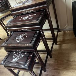 Antique 4 piece chair/table 