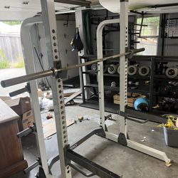 Half Rack And Barbell 