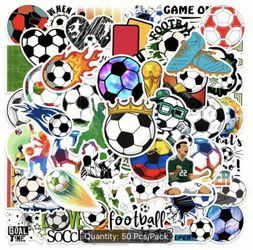 100pcs Vibrant Neon Soccer Stickers Party Favors