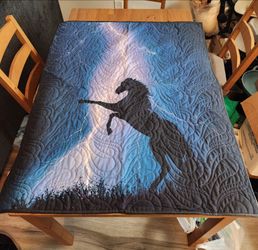 Jim Zuckerman Stallion & Lightning Quality Quilted Reversible Wall Hanging 41"x33.5" (SE San Diego)