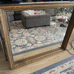 Big Vintage Wooden Frame Mirror 