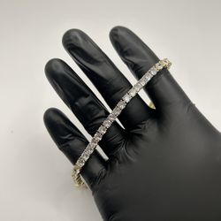 Moissanite Tennis Bracelet Iced Out Hip Hop Gold 5mm 7 Inch New VVS1 Quality