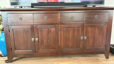 Dark Wood Sideboard with 4 Drawers and 4 Doors