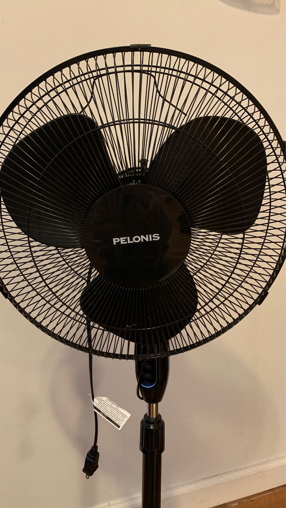 PELONIS 16'' 3-Speed Oscillating Pedestal Fan with 7-Hour Timer, Remote Control and Adjustable in Height, FS40-16JRB,Black