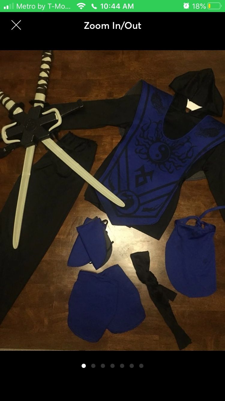 Blue Ninja Costume for Boys Cosplay Halloween W/accessories