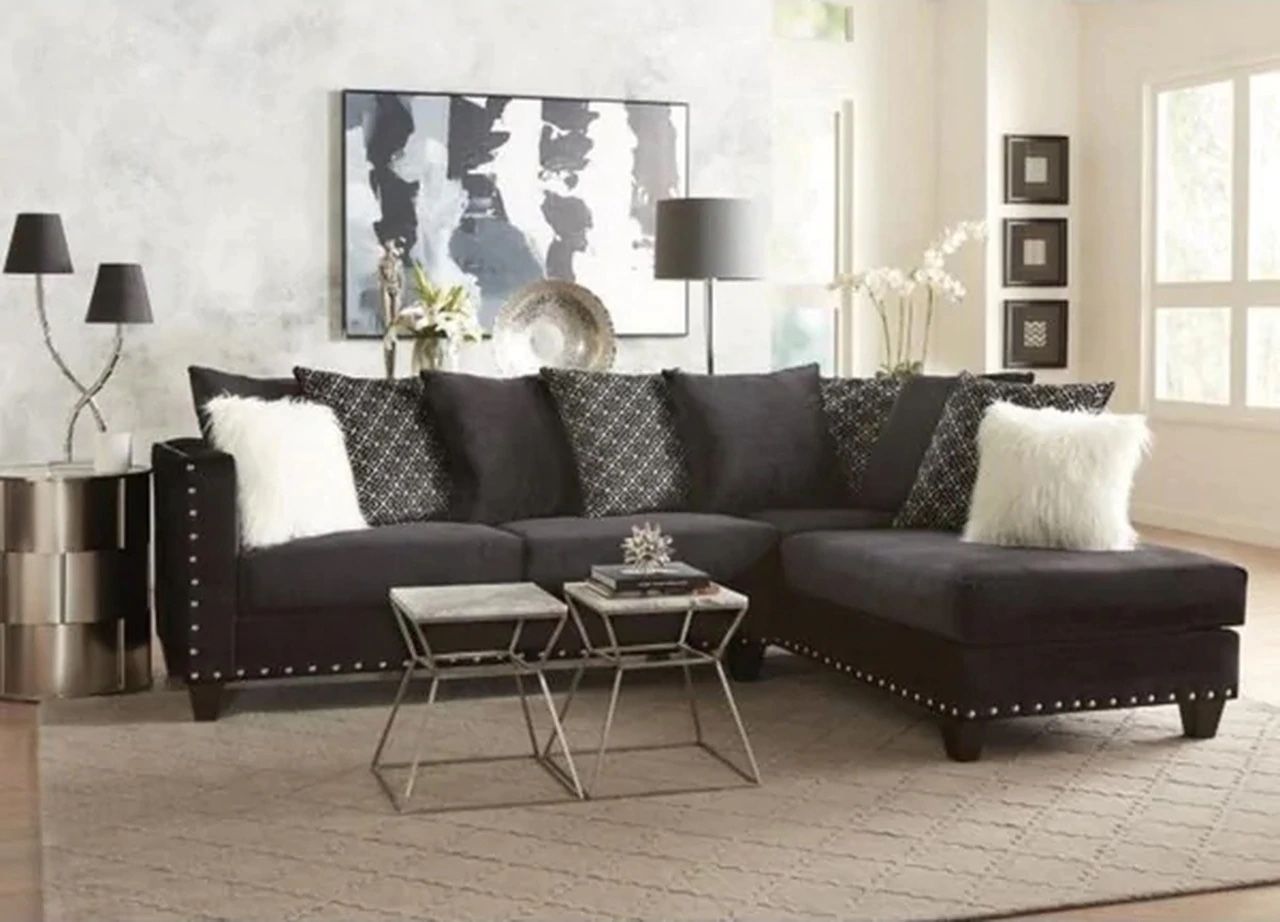 Black Designer Style Sectional